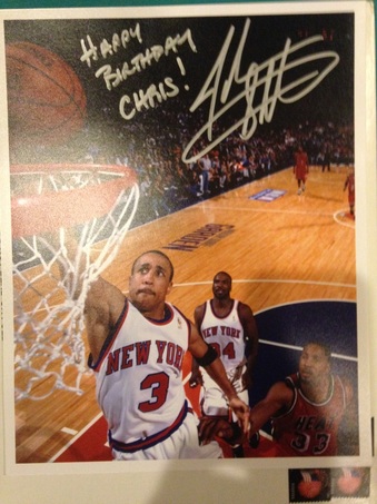 John Starks v Jordan's Bulls New York Knicks Autographed Framed
